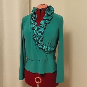Joseph Ribkoff Emerald Green Dressy Shirt